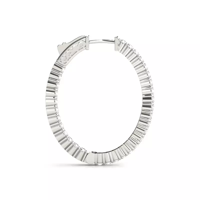14K White Gold Endless Diamond Hoop Earrings (5 1/4 ct. tw.)